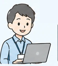 ノートパソコンを見る経営者